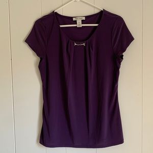 Dark royal purple size medium white house black market short sleeve blouse